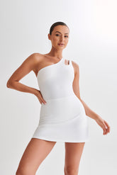 Maris One Shoulder Mini Dress - White